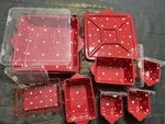 Temptations By Tara Red Polka Dot Dishes Casserole, Platter, Rack Set 18 Pc Lot!. Fixed Price $124.89.