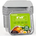 Pans 35 Pack 8X8 Heavy Duty Disposable With Lids Silver Aluminum Demiwise Square. Fixed Price $46.99.