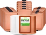 25-PIECE Nonstick Baking Pan Set With Silicone Handles & Lids, Pfoa Free. Fixed Price $253.99.