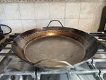 Matfer Bourgeat Black Carbon Steel Paella Pan, 15.75" 062052 Seasoned. Fixed Price $49.00.