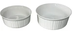 Corning Ware French White Casserole Dish Set F-1-B 2.5L & 1.4LITER No Lids. Fixed Price $16.02.