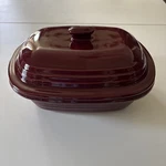Pampered Chef 3.1 Qt/ 3L Cranberry Stoneware Roaster Dutch Oven W/ Lid. Fixed Price $49.99.