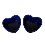 Chantal Heart Ramekins Set Of 2 Cobalt Blue Stoneware 7 Oz Baking Dishes. Fixed Price $19.99.