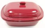 Pampered Chef Family Heritage Deep Covered Baker W/ Lid Cranberry 010207. Fixed Price $54.90.