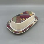 Vtg Studio Nova Palm Desert Butter Dish Lid Y2216 Geometric Stoneware Tray Euc. Fixed Price $13.25.