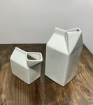 Food Network Stoneware Milk Carton Creamer Sugar Set Hic White Ceramic. Fixed Price $17.49.