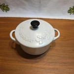 Le Creuset Stoneware Mini Round Cocotte Cotton Christmas Limited 10CM Used. Fixed Price $95.99.