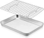 Stainl Steel Baking Sheet With Wire Ra Set, 16 X 12 Cookie. Fixed Price $27.91.
