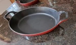 Staub Cast Iron 12 X 8 1/4VINCH Oval Baking Dish - Cherry Red. Fixed Price $145.00.
