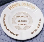 Vintage Royal China Souvenir Ash Tray George Diamond Steak Restaurant. Fixed Price $13.45.