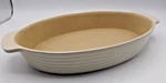 The Pampered Chef Family Heritage Stoneware Oval Baking Dish 060703 Tan. Fixed Price $24.00.