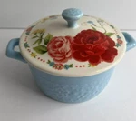 Pioneer Woman Sweet Rose Mini Casserole Dish Stoneware Teal 14.4 Oz. Fixed Price $12.99.