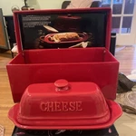 Gourmet Du Village Chevre Cheese Baker Stoneware Bistro Collection Open Box. Fixed Price $10.00.