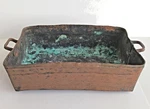 Rustic Copper Roasting Pan Dovetail Pot Handles Farmhouse 9 X 6.5 Antique. Fixed Price $125.00.