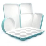 Nutrichef 6-PIECE Baking Pan Set, Carbon Steel Bakeware With Premium Ceramic .... Fixed Price $56.43.