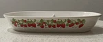 Vtg Action Stoneware Strawberries Divided Dish Oven & Microwave Safe Made Japan. Fixed Price $36.00.