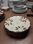 4 Temptations By Tara Old World Brown Beige Salad Plates 8" Scalloped Bin 199. Fixed Price $39.95.