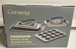 Caraway 11-PIECE Ceramic-coated Bakeware Set, Gray. Fixed Price $298.00.