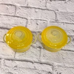 Le Creuset Stoneware Baking Mini Round Cocotte 8OZ Yellow W/ Lid Of 2. Fixed Price $53.22.