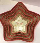 Temp-tations Old World Set Of Four Star Shaped Nesting Baker Bowls Red Euc. Fixed Price $49.49.