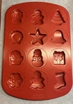 Crofton Chef Collection 12 Mold Christmas Cookie / Candy Pan Red 15.5X10.5". Fixed Price $10.40.