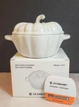 Creuset 12 Oz White Pumpkin Mini Cocotte Stoneware Casserole 350ML Nib. Fixed Price $59.99.