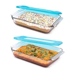 Glass Baking Dish Set 2 Piece Stackable Casserole With Lid Libbey Baker. Fixed Price $59.99.