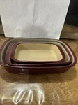 Pampered Chef Stone Rectangle Baker Set 3PCS. Fixed Price $225.00.