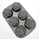 Nordic Ware Rose Bud Cake Muffin Pan Black Mold 6 Cup Heavy Cast Aluminum Usa. Fixed Price $18.00.