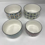 Signature Housewares Bowls Stoneware Set Of 4 - 2X7" 1X6" 1X5". Fixed Price $34.99.