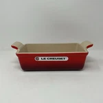 Le Creuset Stoneware Heritage Loaf Pan Cerise Red In Box. Fixed Price $44.79.