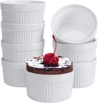6 Oz Set Of 8, Creme Brulee Ramekins, Souffle Dishes, Oven Safe Porcela. Fixed Price $29.98.