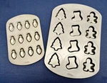 Set Of 2 Wilton Holiday Cookie/cakelet Pans Christmas Lights/gingerbread/tree. Fixed Price $27.50.