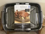 New Mainstays 2-PIECE Large Non-stick Roasting Pan Set With Removable Rack. Fixed Price $19.95.