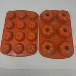 Nordic Ware Vintage Orange Bundt-lette And Fluted Muffin Pan Set 50700 Usa. Fixed Price $25.39.