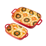 Oncci Ceramic Baking Dish Set, 2-PIECE Hand-painted Porcelain Rectangular Bak.... Fixed Price $60.00.