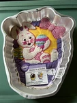 Vintage 1998 Wilton Bunny Basket Easter Cake Mold Pan 2105-2037 W/ Insert. Fixed Price $15.00.