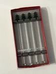 Crate & Barrel Christmas Tree Glass Swizzle Sticks Holiday Barware New. Fixed Price $9.97.