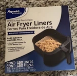 Reynolds Air Fryer Non-stick Parchment Liners, X 9", 150-COUNT. Fixed Price $19.97.