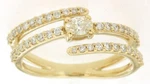 Estate .58CT Diamond 14KT Yellow Gold Criss Cross Round & Oval Friendship Ring. Fixed Price $2962.16.