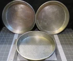 3 Vintage 8-1/2" X 1-1/4" Round Steel Cake Pans Bake King Hammer, Waffle. Fixed Price $29.10.