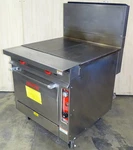Vulcan-hart Model GH72 34"W Gas Heavy Duty Even Heat French Top Range With Oven. Fixed Price $3495.00.
