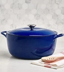 Cast Iron Dutch Oven Enameled 4 Quart Round Casserole Pot Blue The Cellar New. Fixed Price $45.00.