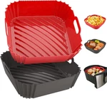 2 Pack Silicone Air Fryer Liners Reusable, 7.1 Inch For 4-7 Qt, Red+gray. Fixed Price $15.87.