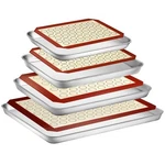 Baking With Silicone Set, Of 8 (4 Sheets + Mats), Stainless S.... Fixed Price $41.91.