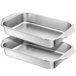 2 Pcs Stainless Steel Cake Pan 9 X 13 Inch Baking With Handle Rectangle B.... Fixed Price $45.35.