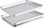 Teamfar Baking Sheet Set Of 2, Pans Tray Cookie 16INCH, Silver. Fixed Price $34.99.