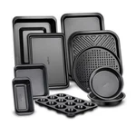 Nutrichef 10-PIECE Deluxe Non-stick Carbon Steel Square Cake Pan Set 450. Fixed Price $51.99.