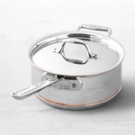 All-clad 3-QT Copper Core 5-PLY Bonded Sauce Pan With Lid. Fixed Price $137.96.