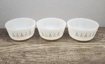 Vtg Fire Candle Glow Atomic Glass Custard Cup 6OZ Anchor Hocking Set Of 3. Fixed Price $19.99.